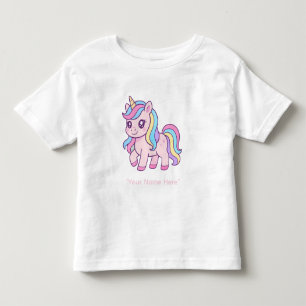 Cute Kawaii Pastel Unicorn Rainbow Girls Birthday Toddler T-Shirt