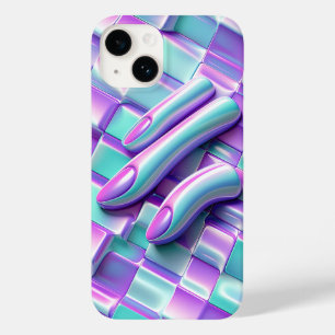 Cute Kawaii Pastel Wave Phone Case Glossy Abstract