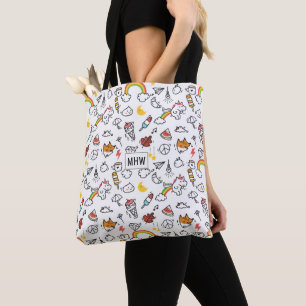 Cute Kawaii Pattern custom monogram bags
