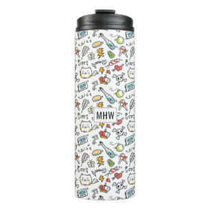 Cute Kawaii Pattern custom monogram tumbler