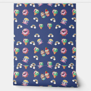 Cute Kawaii  Patterned Food Wallpaper