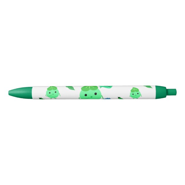 Cute Kawaii Pea Black Ink Pen (Front)