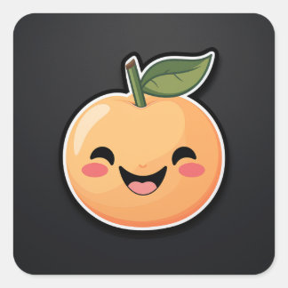 Cute Kawaii Peach Character Sticker