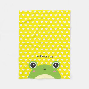Cute Kawaii Peek-a-Boo Frog Personalised  Fleece Blanket