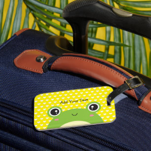 Cute Kawaii Peek-a-Boo Frog Personalised  Luggage Tag