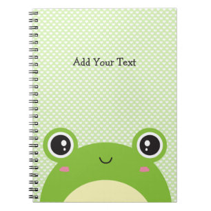 Cute Kawaii Peek-a-Boo Frog Personalised  Notebook