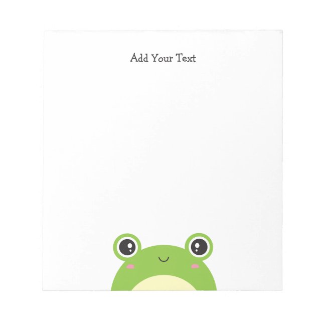 Cute Kawaii Peek-a-Boo Frog Personalised Notepad (Front)