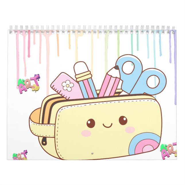 Cute Kawaii Pencil Case Calendar (Cover)