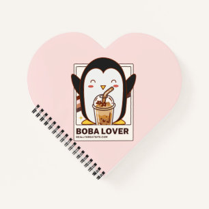 Cute Kawaii Penguin Boba Lover Notebook