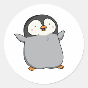 Cute Kawaii Penguin Classic Round Sticker