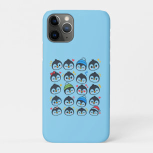 Cute Kawaii Penguin Emoji Pattern Funny Cartoon Ki iPhone 11 Pro Case