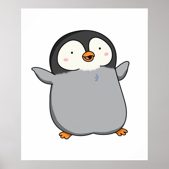 Cute Kawaii Penguin Poster (Front)