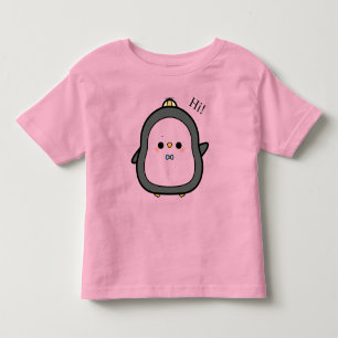 Cute Kawaii Penguin Saying Hi Toddler T-Shirt