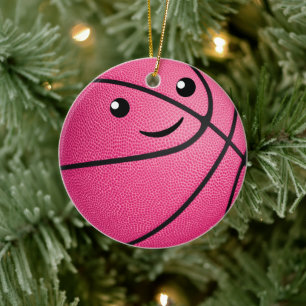 cute kawaii personalised girls basketball ceramic tree decoration