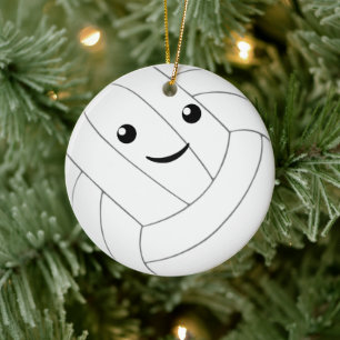 cute kawaii personalised girls volleyball ceramic tree decoration