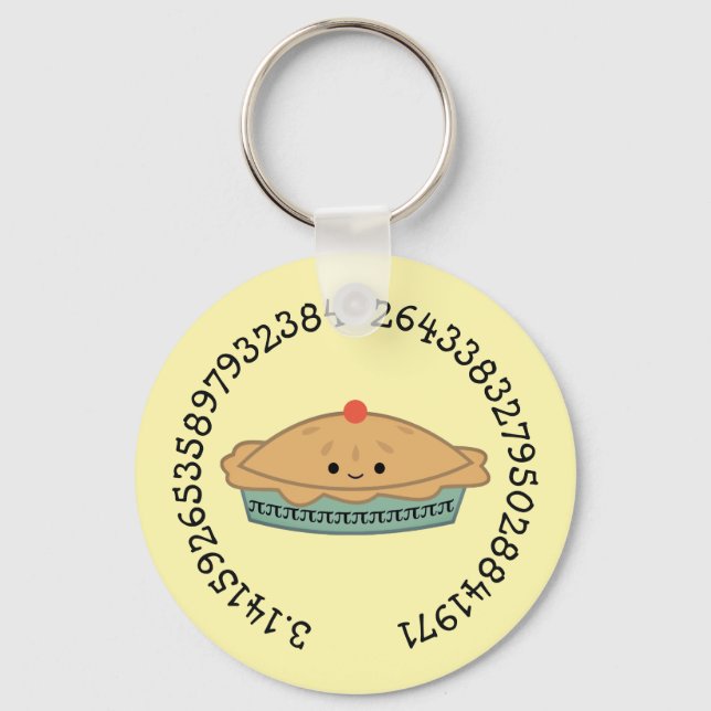 Cute Kawaii Pi Pie Key Ring (Front)
