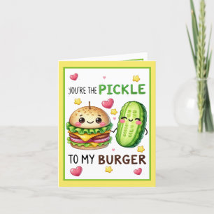 Cute Kawaii Pickles and Burgers Thank You Card