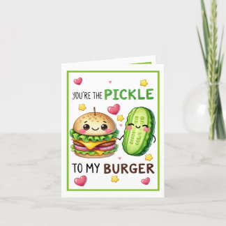 Cute Kawaii Pickles and Burgers Thank You Card