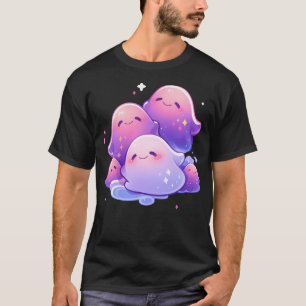 Cute Kawaii Pink And Purple Halloween Ghosts T-Shirt