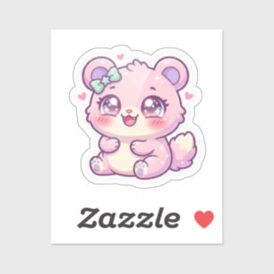 Cute Kawaii Pink Bear Pastel Chibi Kitten Heart St