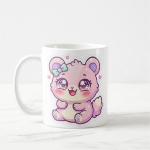Cute Kawaii Pink Bear Pastel Chibi Kitten Heart St Coffee Mug