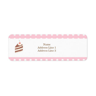CUTE KAWAII Pink Cake Bakery Return Address Label