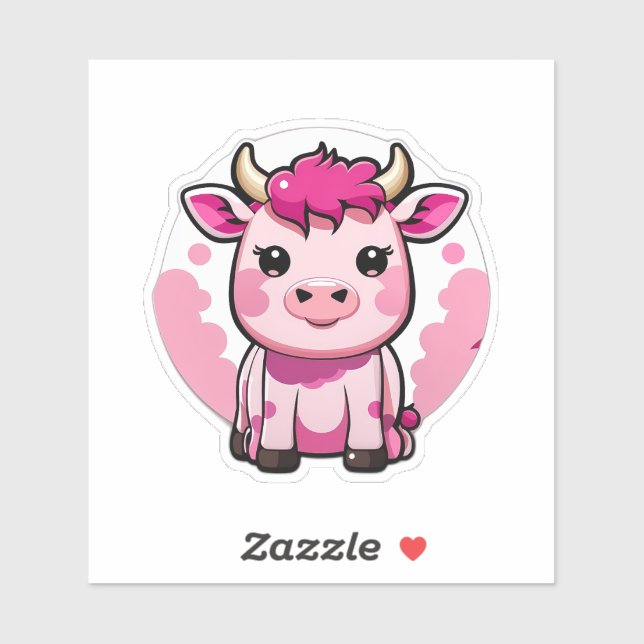 Cute Kawaii pink cow (Sheet)