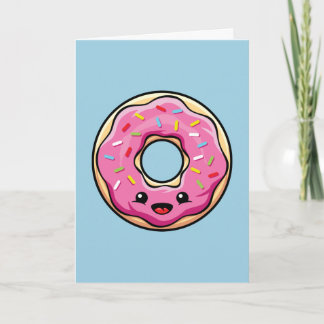 Cute Kawaii Pink Doughnut Card