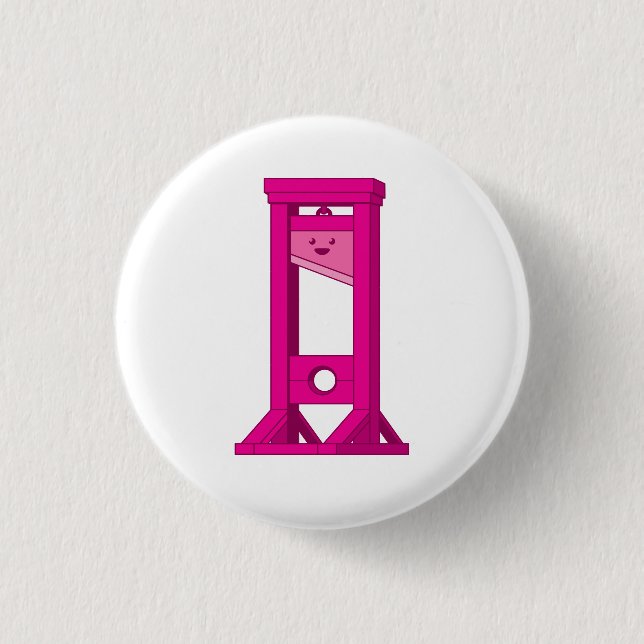 Cute Kawaii Pink Guillotine 1 1/4" Button (Front)