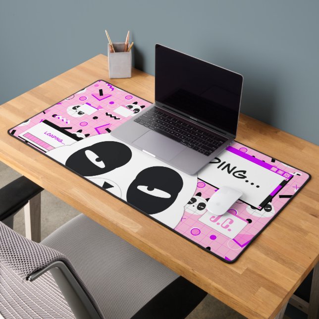 Cute Kawaii Pink Panda Bear Desk Mat (Office 2)