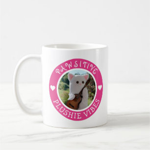 Cute Kawaii Pink Pawsitive Plushie Vibes Photo Coffee Mug