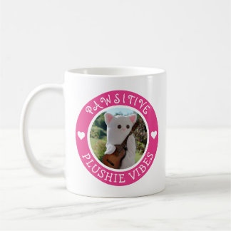 Cute Kawaii Pink Pawsitive Plushie Vibes Photo Coffee Mug