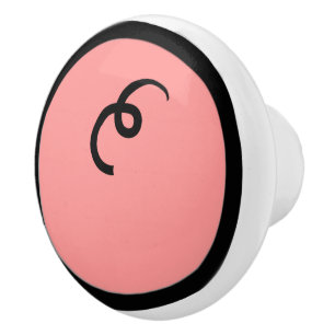 Cute Kawaii Pink Piggy Pig Curly Tail Back Ceramic Knob