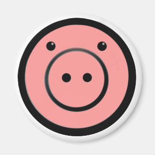 Cute Kawaii Pink Piggy Pig Vector Art Magnet