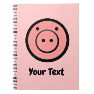 Cute Kawaii Pink Piggy Pig Vector Art Notebook