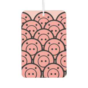 Cute Kawaii Pink Pigs & Piglets Pattern Vector Art Car Air Freshener