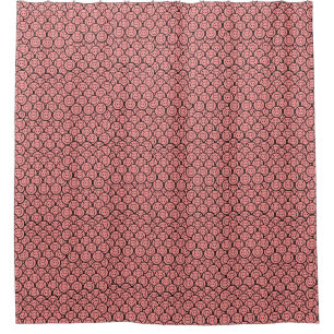 Cute Kawaii Pink Pigs & Piglets Pattern Vector Art Shower Curtain
