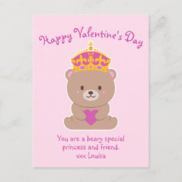 Cute Kawaii Pink Royal Beary Special Princess  Postcard