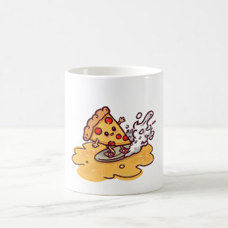 Cute Kawaii Pizza Mug Funny Cheesy Cartoon Food