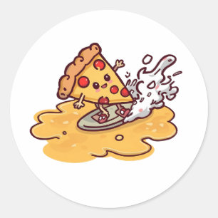 Cute Kawaii Pizza Sticker funny and cheesy