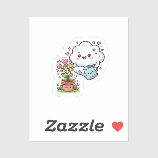 Cute Kawaii Plant Kindness Cute Cloud and FSticker (Sheet)