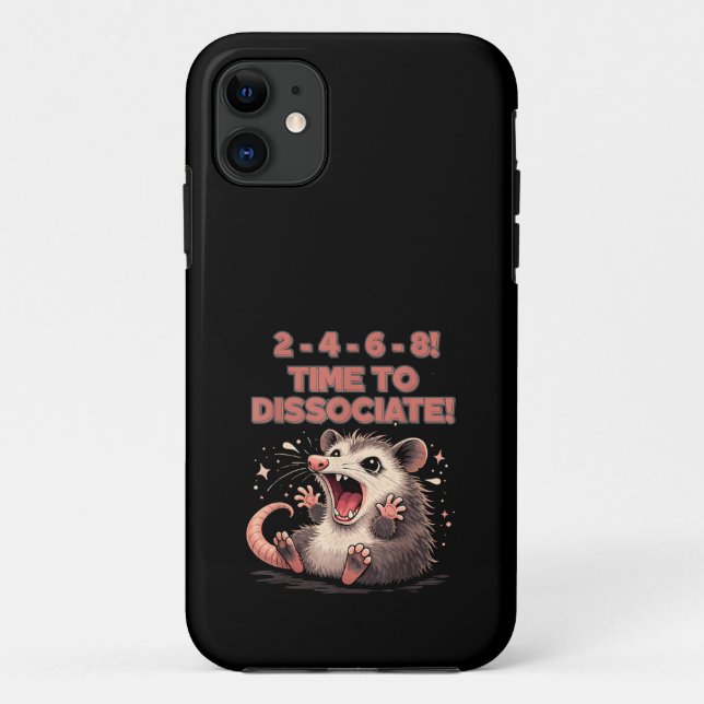 Cute Kawaii Possum Time to Dissociate Funny Design Case-Mate iPhone Case (Back)