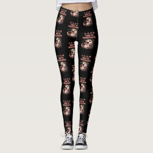 Cute Kawaii Possum Time to Dissociate Funny Design Leggings