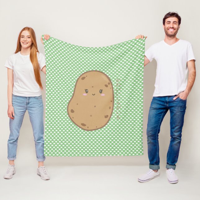 Cute Kawaii Potato Japanese Fleece Blanket (In Situ)