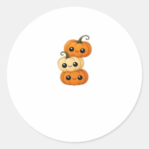 Cute kawaii pumpkin trio Classic T-Shirt.png Classic Round Sticker