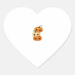 Cute kawaii pumpkin trio Classic T-Shirt.png Heart Sticker
