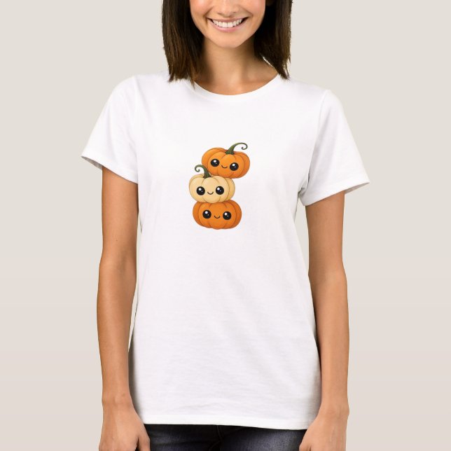 Cute kawaii pumpkin trio Classic T-Shirt.png T-Shirt (Front)