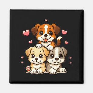 Cute kawaii puppies neko funny dog lover gift wome magnet