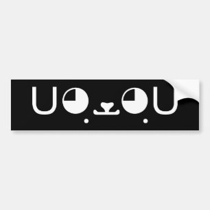 Cute Kawaii Puppy Dog Japanese Kaomoji Emoticon Bumper Sticker
