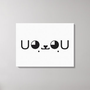 Cute Kawaii Puppy Dog Japanese Kaomoji Emoticon Canvas Print